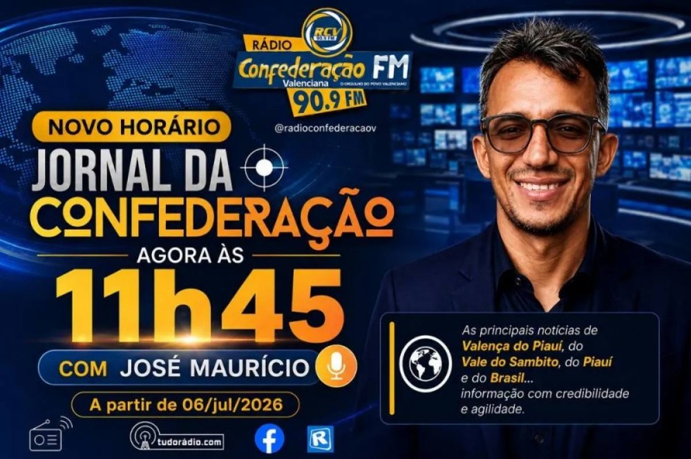 Às 11h45: Jornal da Confederação passa a ser apresentado em novo horário a partir de segunda-feira (6)