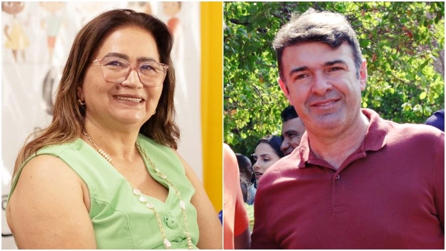 À esquerda, a prefeita Lúcia Lacerda; à direita, o empresário Tony Feitosa - (Foto: reprodução/redes sociais)