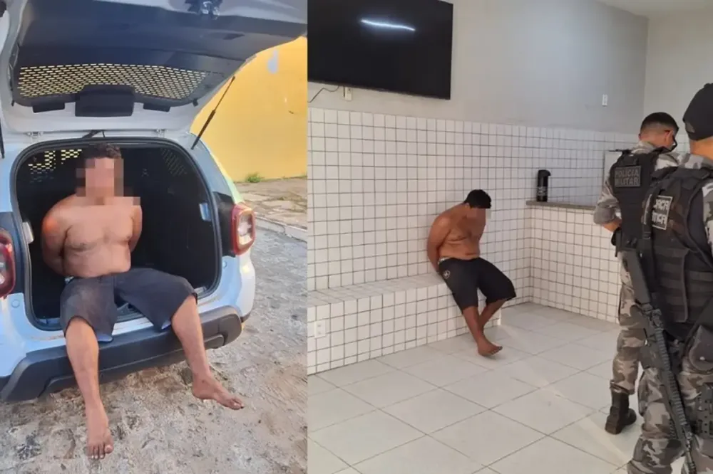 O suspeito fugiu a pé, mas foi alcançado pela polícia. (Foto: Polícia Militar do Piauí)