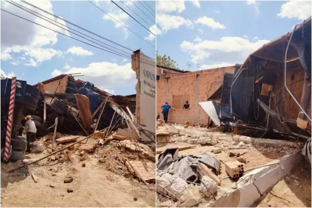Caminhão desgovernado destrói clínica odontológica em Eliseu Martins. (Foto: Portal do Gurgueia)